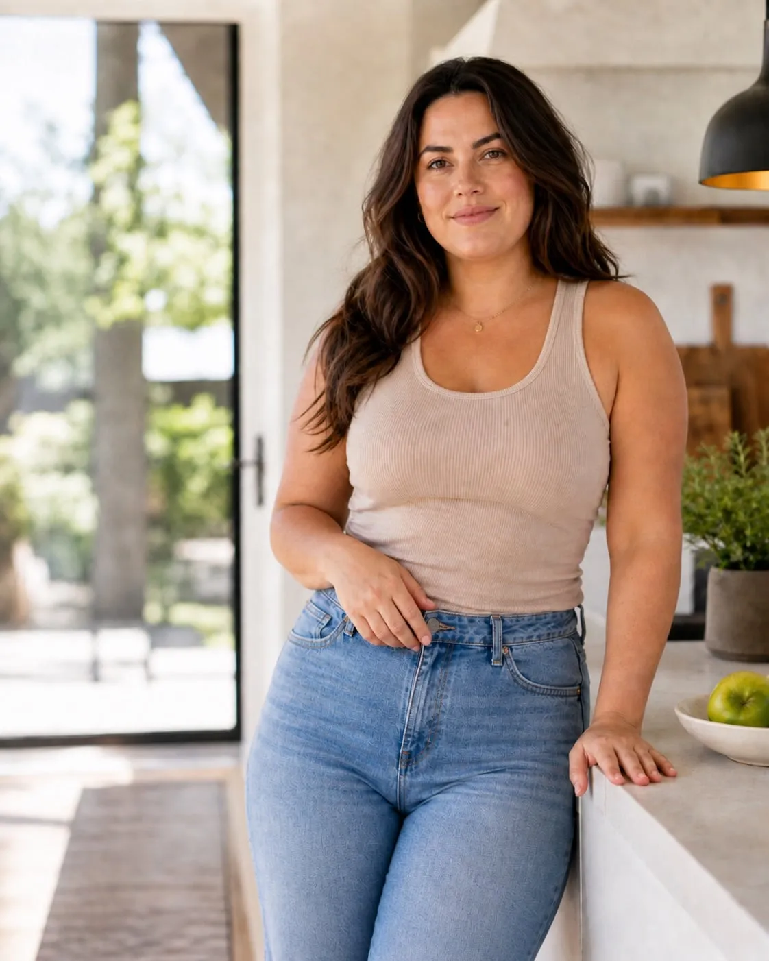 A woman at home